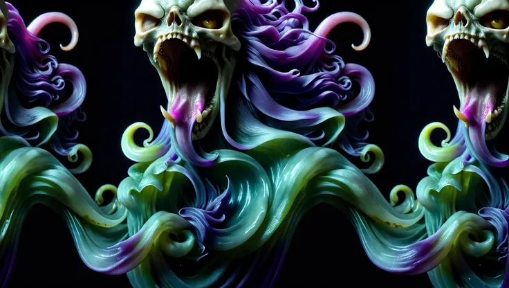 <lora:Alphonse Mucha Style:1.8> alphonse mucha style, ((Cthulhu)), rising from the deep, (black flowing tentacles), black smoke, darkness, BREAK
<lora:epoxy_skull-sdxl:0.2> epoxy_skull, pentagram, evil, (insanity), long sharp teeth, glowing golden eyes, BREAK
<lora:ral-3dwvz-sdxl:0.7> ral-3dwvz, symmetrical, balanced, (black tendrils of smoke), fangs, (cosmic), BREAK
<lora:cursedimagessdxl:1.8> cursed image, ((photo-realistic)), 4k, extremely detailed, (laser prism spectrum gradient background lighting), purple, black, green, BREAK