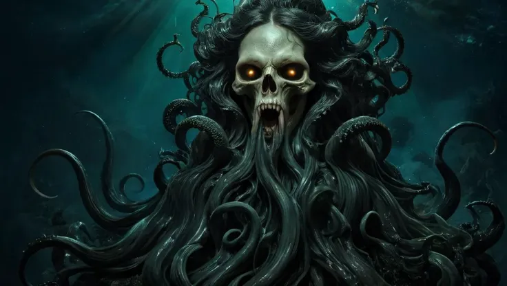 <lora:Alphonse Mucha Style:1.6> alphonse mucha style, ((Cthulhu)), rising from the deep, (black flowing tentacles), black smoke, darkness, BREAK
<lora:epoxy_skull-sdxl:0.08> epoxy_skull, pentagram, evil, (insanity), long sharp teeth, ((glowing golden eyes)), BREAK
<lora:ral-3dwvz-sdxl:0.6> ral-3dwvz, symmetrical, balanced, (black tendrils of smoke), fangs, (cosmic), deep underwater, BREAK
<lora:cursedimagessdxl:0.3> cursed image, ((photo-realistic)), 4k, extremely detailed, (laser prism spectrum gradient background lighting), purple, black, green, BREAK