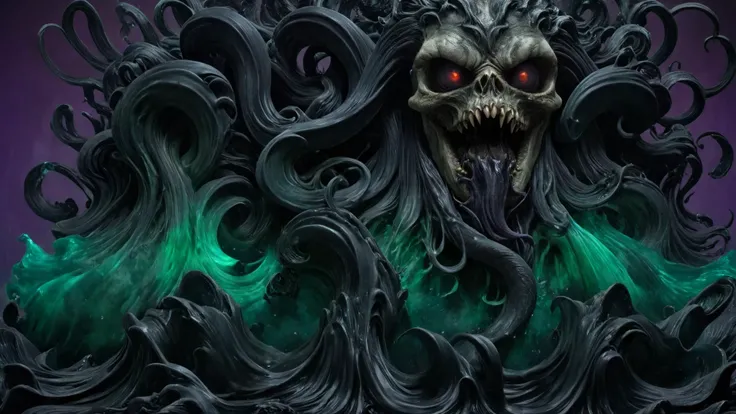 <lora:Alphonse Mucha Style:1.9> alphonse mucha style, ((Cthulhu)), rising from the deep, (black flowing tentacles), black smoke, darkness, BREAK
<lora:epoxy_skull-sdxl:0.4> epoxy_skull, pentagram, evil, (insanity), long sharp teeth, ((glowing golden eyes)), BREAK
<lora:ral-3dwvz-sdxl:0.7> ral-3dwvz, symmetrical, balanced, (black tendrils of smoke), fangs, (cosmic), deep underwater, BREAK
<lora:cursedimagessdxl:0.5> cursed image, ((photo-realistic)), 4k, extremely detailed, (laser prism spectrum gradient background lighting), purple, black, green, BREAK