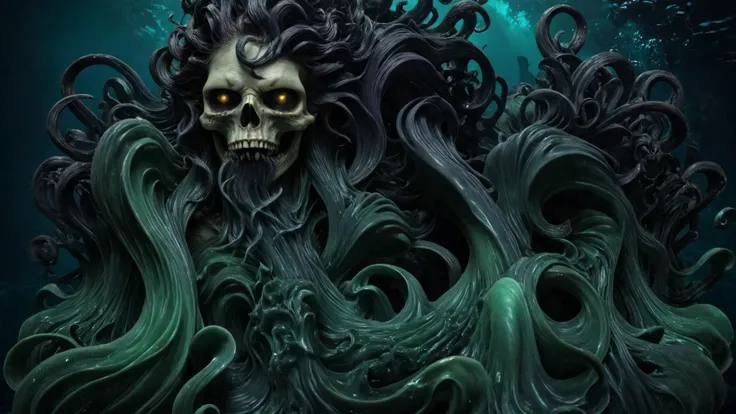 <lora:Alphonse Mucha Style:1.9> alphonse mucha style, ((Cthulhu)), rising from the deep, (black flowing tentacles), black smoke, darkness, BREAK
<lora:epoxy_skull-sdxl:0.4> epoxy_skull, pentagram, evil, (insanity), long sharp teeth, ((glowing golden eyes)), BREAK
<lora:ral-3dwvz-sdxl:0.7> ral-3dwvz, symmetrical, balanced, (black tendrils of smoke), fangs, (cosmic), deep underwater, BREAK
<lora:cursedimagessdxl:0.5> cursed image, ((photo-realistic)), 4k, extremely detailed, (laser prism spectrum gradient background lighting), purple, black, green, BREAK
