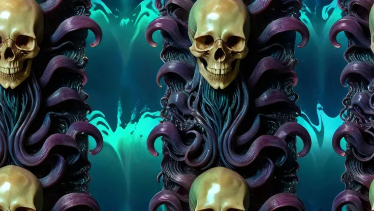 <lora:Alphonse Mucha Style:1.7> alphonse mucha style, Cthulhu, black flowing tentacles,
<lora:epoxy_skull-sdxl:0.5> epoxy_skull
<lora:ral-3dwvz-sdxl:0.7> ral-3dwvz, symmetrical, balanced,
<lora:cursedimagessdxl:1> cursed image, photo-realistic, 4k, laser prism spectrum gradient background lighting,