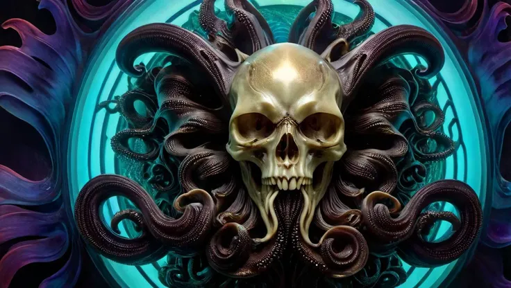 <lora:Alphonse Mucha Style:1.7> alphonse mucha style, Cthulhu, black flowing tentacles,
<lora:epoxy_skull-sdxl:0.5> epoxy_skull
<lora:ral-3dwvz-sdxl:0.7> ral-3dwvz, symmetrical, balanced,
<lora:cursedimagessdxl:1> cursed image, photo-realistic, 4k, laser prism spectrum gradient background lighting,