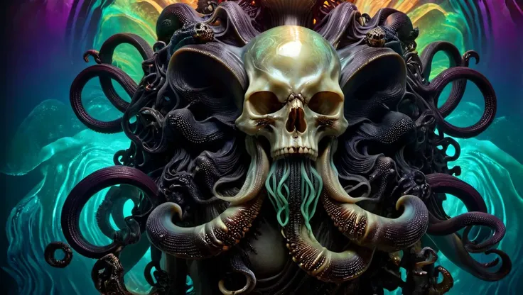 <lora:Alphonse Mucha Style:1.7> alphonse mucha style, Cthulhu, black flowing tentacles,
<lora:epoxy_skull-sdxl:0.5> epoxy_skull
<lora:ral-3dwvz-sdxl:0.7> ral-3dwvz, symmetrical, balanced,
<lora:cursedimagessdxl:1> cursed image, photo-realistic, 4k, laser prism spectrum gradient background lighting,