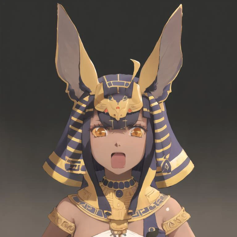 1girl, solo, male focus, portrait, detail face, <lora:ARWgodanubis:0.8>, (godanubis:1.5), (jackal head:1.2), smooth skin, cloudy sky, dark cloud, thunder sky, <lora:seizonsenryaku:1>
