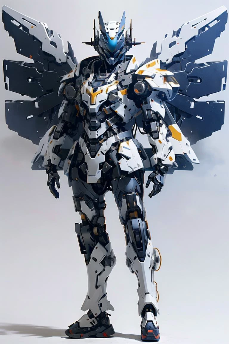 masterpiece, giant robot, jackal head, French Blue light armor, futuristic, mechanical wings, cannon on back, full body photo, from below, sense of size differences, blocky design, shining eyes <lora:cyberhelmetv0.7:0.5> cyberhelmet , white background, full body <lora:EF-GoodHands-beta2:0.5><lora:EF-GoodHands-beta2:0.5> <lora:ARWgodanubis:0.5> godanubis, jackal head <lora:reelmech1v2:0.5> reelmech <lora:doomXP_v1.0:0.15> doomXP <lora:MECH-Mecha:0.15> Mecha <lora:MECH-CyberWorld_v1.1:0.5> cyber, cyberworld <lora:Arcana_SD15:0.5> arcana
