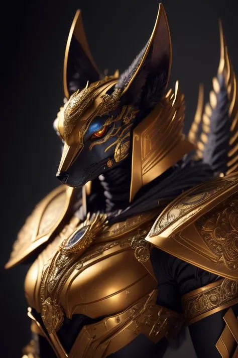 1girl, portrait of female mecha robot godanubis with jackal head in hanggar, magic astral, ornate <lora:add_detail:0.4> <lora:ARWgodanubis:1> <lora:mecha(mjstyle):0.5>