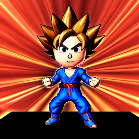 son_goku, base_form, <lora:son_goku:0.9>,<lora:nintendoMiiStyle_v11LORA:1> (Nintendo mii:1), modern_mii,