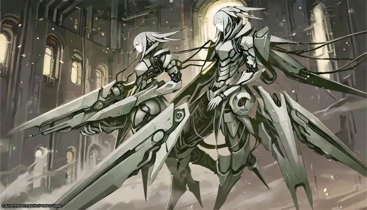 Intense battle scene, concept art, TNstyle, manga, comics, sci-fi, gothic horror, dark fantasy, sf, cyberpunk,
BREAK
[by Rumiko Takahashi:by muryou tada:0.5],
BREAK
1girl, (beautiful doll), super model,  (detailed face), beautiful, elegance, aesthetic, mysterious, ethereal, expressionless, looking away,
BREAK
perspective from below,
BREAK
weird fashion, doll armor, Neo-futuristic style, mech, (wires and intricate machinery:1.5), mechanical wings, mutated armor, holding a gun,
BREAK
Dynamic combat action, exploring cyber dungeons and labyrinths, dynamic blur,
BREAK
[3d:cel shading:0.7], intricate details,  [(details:1.2): [ (many small details:1.3) : [ (many ultrasmall details: 1.2):(very detailed ultrasmall edges and microrelief:1.5):0.7 ]: 0.4 ] :0.2],
BREAK
megastructure, concrete walls, pipes, frames, cables, metal walls, dome, cables, giant room, huge heavy equipment, deep, chaotic, (mutant), monster, space, stars, planets, designed by George Lucas,
BREAK
fog-enshrouded, spectral, decaying elegance, victorian gothic, whispering shadows, chilling atmosphere, supernatural horror, cursed beauty, otherworldly allure, deep darkness, velvet darkness, enigmatic portrait, thousands of years later, melancholy atmosphere, high-resolution ruins,
BREAK
advanced lighting techniques, high dynamic range, vivid and accurate colors, harmonious color scheme, meticulously detailed, visually stunning, emotionally engaging, sharp contrast, digital painting quality, cinematic quality, subtle shadows, Complex Shading, Immersive Depth, Advanced Rendering, Depth of Field, sharp focus, Depth and Perspective, bokeh,
BREAK
beautiful color, aesthetic, detailed, intricate details, amazing quality, best quality, high quality, <lora:more_details:1>, <lora:Tsutomu_Nihei_OaN_Style:0.8>,