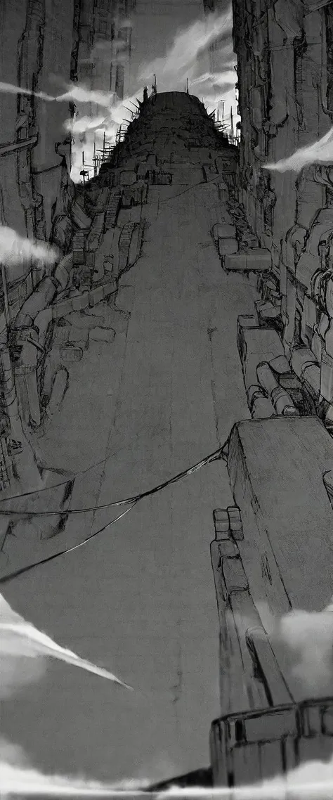 TNstyle, manga, monochrome, (megastructure), from below, concrete walls, pipes, frames, cables, deep, chaotic, dome, giant room, huge, heavy equipment, deep, fog, giant room, weird, colossal structure, labyrinthine dungeon, deep darkness, shadows, mecha, bulldozer, dolls, melancholy atmosphere,
Depth of Field, sharp focus, Depth and Perspective, bokeh, film grain, taken by Cindy Sherman,
beautiful, aesthetic, extremely detailed, beautiful color, amazing quality, best quality, high quality, masterpiece, <lora:Tsutomu_Nihei_OaN_Style:1>,