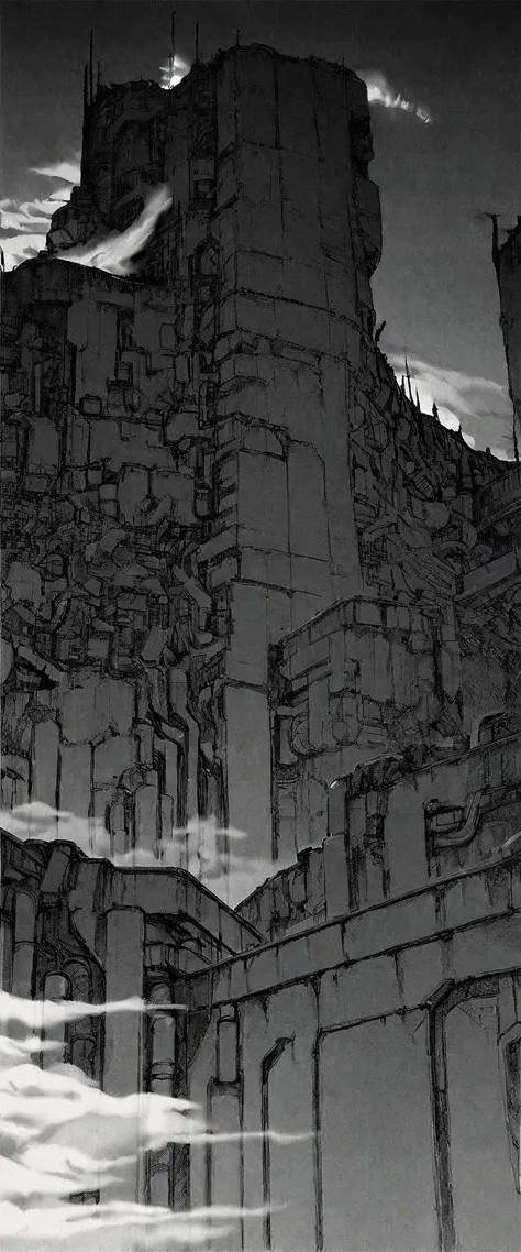 TNstyle, manga, monochrome, (megastructure), from below, concrete walls, pipes, frames, cables, deep, chaotic, dome, giant room, huge, heavy equipment, deep, fog, giant room, weird, colossal structure, labyrinthine dungeon, deep darkness, shadows, mecha, bulldozer, (doll:1.1), Toa Heavy Industries, thousands of years later, melancholy atmosphere, dreamlike,
Depth of Field, sharp focus, Depth and Perspective, bokeh, film grain, taken by Lee Friedlander,
beautiful, aesthetic, extremely detailed, beautiful color, amazing quality, best quality, high quality, masterpiece, <lora:Tsutomu_Nihei_OaN_Style:1>,