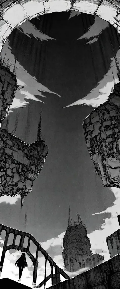 TNstyle, manga, monochrome, (megastructure), from below, concrete walls, pipes, frames, cables, deep, chaotic, dome, giant room, huge, heavy equipment, deep, fog, giant room, weird, colossal structure, labyrinthine dungeon, deep darkness, shadows, mecha, bulldozer, (doll:1.1), Toa Heavy Industries, thousands of years later, melancholy atmosphere, dreamlike,
Depth of Field, sharp focus, Depth and Perspective, bokeh, film grain, taken by Robert Capa,
beautiful, aesthetic, extremely detailed, beautiful color, amazing quality, best quality, high quality, masterpiece,  <lora:Tsutomu_Nihei_OaN_Style:1>,