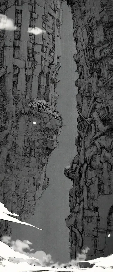 TNstyle, manga, monochrome, (megastructure), from below, concrete walls, pipes, frames, cables, deep, chaotic, dome, giant room, huge, heavy equipment, deep, fog, giant room, weird, colossal structure, labyrinthine dungeon, deep darkness, shadows, mecha, bulldozer, (doll:1.1), Toa Heavy Industries, thousands of years later, melancholy atmosphere, dreamlike,
Depth of Field, sharp focus, Depth and Perspective, bokeh, film grain, taken by Richard Avedon,
beautiful, aesthetic, extremely detailed, beautiful color, amazing quality, best quality, high quality, masterpiece, <lora:Tsutomu_Nihei_OaN_Style:1>,