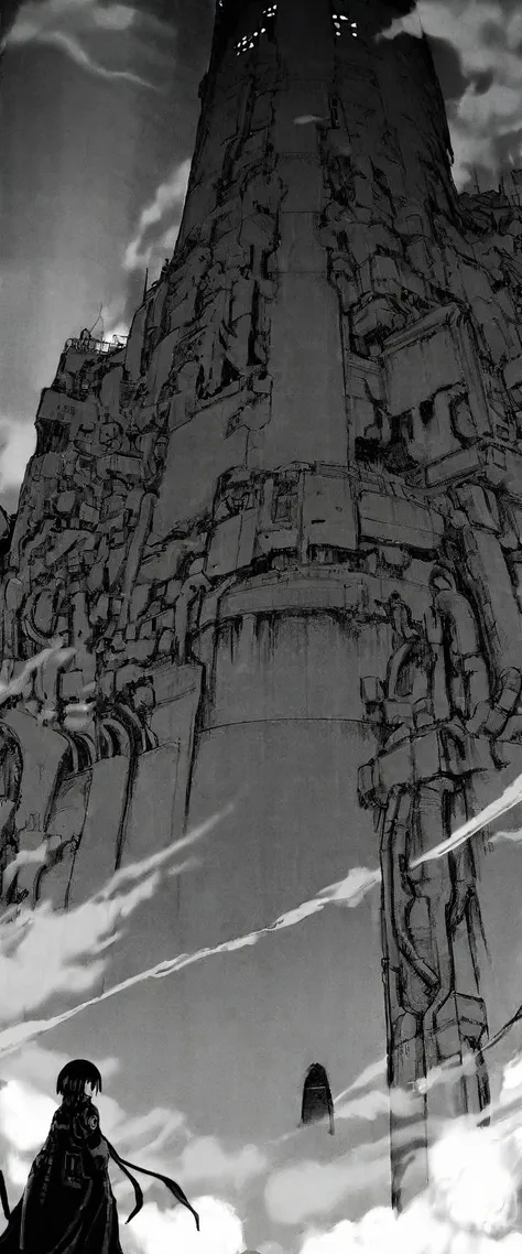 TNstyle, manga, monochrome, (megastructure), from below, concrete walls, pipes, frames, cables, deep, chaotic, dome, giant room, huge, heavy equipment, deep, fog, giant room, weird, colossal structure, labyrinthine dungeon, deep darkness, shadows, mecha, bulldozer, (doll:1.1), Toa Heavy Industries, thousands of years later, melancholy atmosphere, dreamlike,
Depth of Field, sharp focus, Depth and Perspective, bokeh, film grain, taken by Nan Goldin,
beautiful, aesthetic, extremely detailed, beautiful color, amazing quality, best quality, high quality, masterpiece,  <lora:Tsutomu_Nihei_OaN_Style:1>,