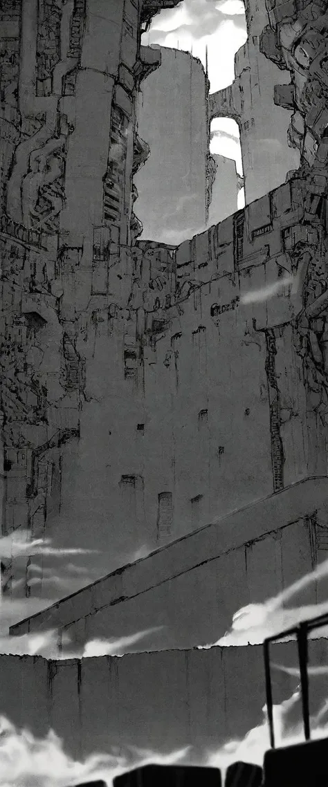 TNstyle, manga, monochrome, (megastructure), from below, concrete walls, pipes, frames, cables, deep, chaotic, dome, giant room, huge, heavy equipment, deep, fog, giant room, weird, colossal structure, labyrinthine dungeon, deep darkness, shadows, mecha, bulldozer, (doll:1.1), Toa Heavy Industries, thousands of years later, melancholy atmosphere, dreamlike,
Depth of Field, sharp focus, Depth and Perspective, bokeh, film grain, taken by Yousuf Karsh,
beautiful, aesthetic, extremely detailed, beautiful color, amazing quality, best quality, high quality, masterpiece, <lora:Tsutomu_Nihei_OaN_Style:1>,