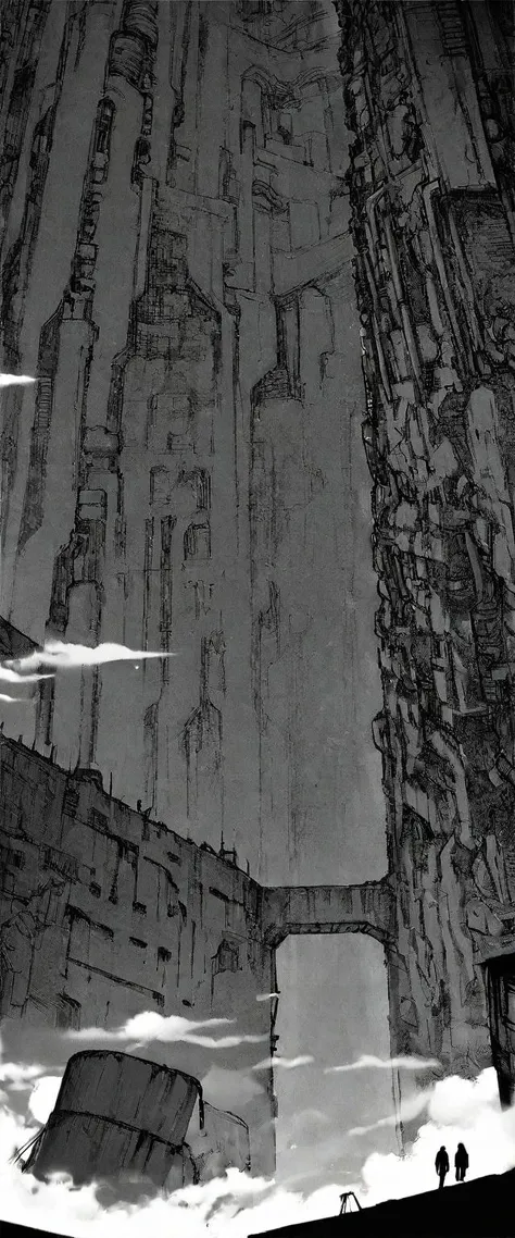 TNstyle, manga, monochrome, (megastructure), from below, concrete walls, pipes, frames, cables, deep, chaotic, dome, giant room, huge, heavy equipment, deep, fog, giant room, weird, colossal structure, labyrinthine dungeon, deep darkness, shadows, mecha, bulldozer, (doll:1.1), Toa Heavy Industries, thousands of years later, melancholy atmosphere, dreamlike,
Depth of Field, sharp focus, Depth and Perspective, bokeh, film grain, taken by Walker Evans,
beautiful, aesthetic, extremely detailed, beautiful color, amazing quality, best quality, high quality, masterpiece, <lora:Tsutomu_Nihei_OaN_Style:1>,