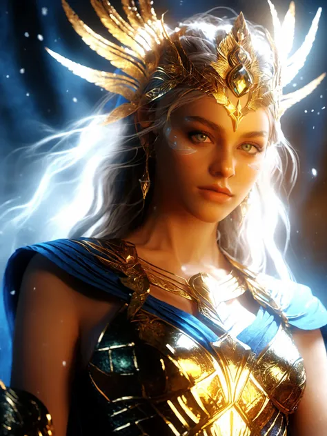 (Numerous award-winning masterpieces of, With incredible details, textures and maximum detail), (Ultra photo realsisim:1.4), (Realistic:1.3), (The highest quality skin real texture), (Fine true circle Symmetrical eyes), finerly detailed face, ((medieval world)), ((Thunder Angel of the Lord)), ((The Lord's Lightning Angel)), (Burning bright golden eyes), (She has a mischievous smile on her face), (Eyes that glow golden in the dark:1.8), (A pair of golden eyes，An intense golden glow emanates from the inside:1.7), Bio-luminescence, (full-body standing image:1.8), (Lightning and strong winds swirl in the background), (Dramaticlight), (A majestic sight), (His face is gentle and handsome, but somehow terrifying), Glass earrings on the ears, (Dramatic photo:1.7), (tempting pose), ((dramatic pose)), (Photos are luxurious), (golden hair), (silber hair), (brown  hair), short detailed hair, ((Search up)), ((looking down below)), (Around her neck hangs a delicate simple necklace), (Bioluminescence with bright brightness:1.1), (Use gorgeous lightning magic:1.4), (Thunder and Lightning), The Lord's Basilica, The Great Sanctuary of the Lord, great temple, grand cathedral, Temple ruins, Featured temples, (Luminous magic circle), Ancient Castle Site, Lots of bright and majestic clouds and sky, Rays, epic realistic, faded, Artistically, (greg rutkovsky:0.8), (Teal and orange:0.4), (Artie Station:1.5), cinematic ligh, ((com cores neutras)), (hdr:1.5), (pastel colour:1.2), ultra - detailed, Dramaticlight, (intricately details:1.1), Complex background,