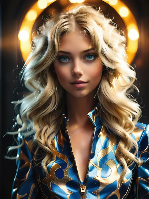 <lora:add-detail-xl:1.5> <lora:style-aetherpunkai-xl-v2:1.0> <lora:detailed_eyes-xl-v3-by_bdsqlsz:1.0> <lora:envyzoomsliderxl01-xl:-0.4> <lora:envybetterhiresfixxl01-xl:0:hr=1.0> sparklecore, photorealistic, ultra detailed, sharp focus, sexy detailed (aetherpunkai:1.2) attire with abstract patterns, (plunging neckline:1.28), a professional photo of a beautiful 20 year old german supermodel with very long light blonde hair, (80s blowout hairstyle, feathered cut :1.4), pale skin, perfect symmetrical face, (light smile:0.9), freckles, (cleavage:1.1), fujifilm x-t4, hasselblad, leica, 85mm, shallow depth of field, rim lighting, light passing through hair, (ethereal glow:1.1), gleaming, beige, blue, amber, golden ratio