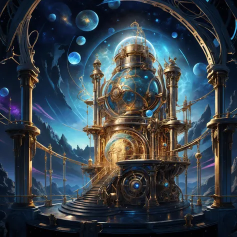 <lora:AetherPunkAI:1> AetherPunkAI observatory , (Highly detailed, amazing fantasy setting), (Shiny Impressive lighting), (Colorful, Ultra stylized, High quality, Highly detailed, Sharp, 8K UHD), (trending on artstation)