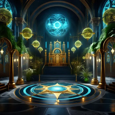 ((best quality)), ((masterpiece)), ((realistic,digital art)), (hyper detailed),AetherPunkAI Synagogues, Exposed Aggregate Concrete, Bio-luminescent Algae, Solar Garden Lights, octane rendering, raytracing, volumetric lighting, Backlit,Rim Lighting, 8K, HDR,amazing, <lora:AetherPunkAI:0.8>