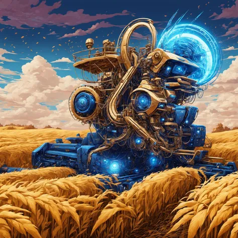 <lora:AetherPunkAI:1> AetherPunkAI combine harvester , (Highly detailed, amazing fantasy setting), (Shiny Impressive lighting), (Colorful, Ultra stylized, High quality, Highly detailed, Sharp, 8K UHD), (trending on artstation)
