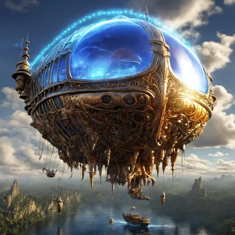 <lora:AetherPunkAI:1> AetherPunkAI dirigible , (Highly detailed, amazing fantasy setting), (Shiny Impressive lighting), (Colorful, Ultra stylized, High quality, Highly detailed, Sharp, 8K UHD), (trending on artstation)