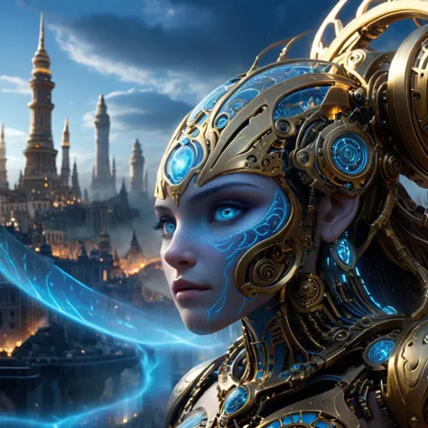 ((Masterpiece, best quality)), detailed skin, highly detailed, cinematic lighting, ultra realistic, <lora:AetherPunkAI:0.8> aetherpunkAI, , machine, landscape, city, civilization