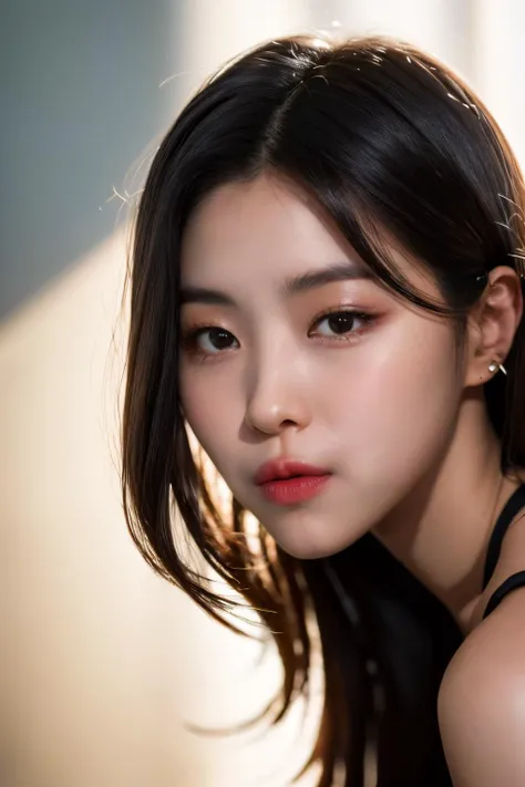 <lora:ITZY Ryujin:1>, ITZY Ryujin, 1girl, solo, realistic, looking at viewer, photograph, photorealistic, beautiful and aesthetic, extremely detailed skin, extremely detailed hair, shadows, masterpiece, top quality, best quality, highres, ultra-high res, ultra-detailed, detailed lighting, high key lighting, vignetting,
