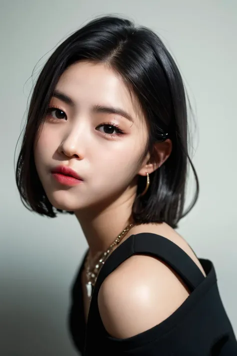 <lora:ITZY Ryujin:1>, ITZY Ryujin, 1girl, solo, realistic, looking at viewer, photograph, photorealistic, beautiful and aesthetic, extremely detailed skin, extremely detailed hair, shadows, masterpiece, top quality, best quality, highres, ultra-high res, ultra-detailed, detailed lighting, high key lighting, vignetting,