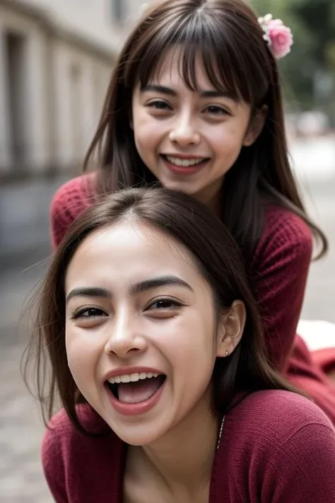 Sister with ahegao face