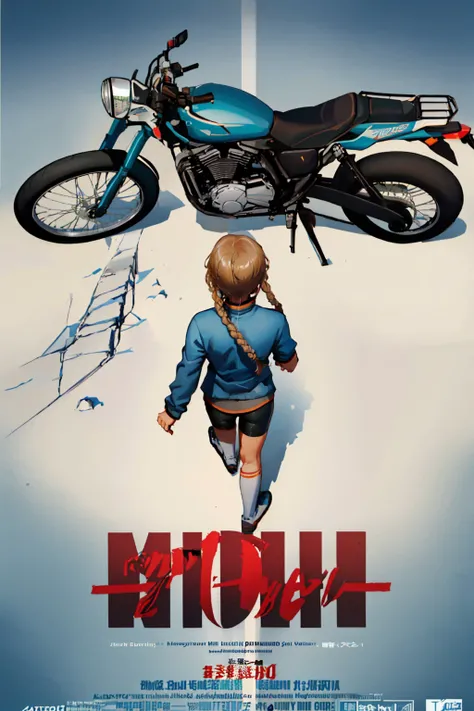 (masterpiece, best quality:1.2), akiraposter, from above, from behind, solo, 1girl, amane suzuha, walking, twin braids, track jacket, bike shorts, bicycle <lora:steinsgate_amane:1.0> <lyco:concept_akiraposter-11:1>
