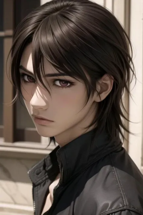 masterpiece, best quality, sketch, 1boy, solo, male focus, looking at viewer, , depth of field, , realistic, <lora:kaname_kuran:0.72>, kaname_kuran, brown hair, red eyes, , , High resolution