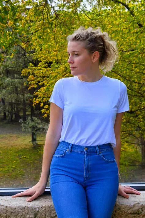 <lora:perfect_girl11:0.8>, perfect_girl11, photo of a woman, asymmetrical hair style, wearing a shirt, wearing jeans, standing, looking out a window, sad, lonely, (sharp forcus, highly detailed, 4k, 8k, best quality, masterpiece, ultra highres:1), dark studio, dark lighting, contrast, medium shot, <lora:rMadArt3_NoiseOffset:2>
