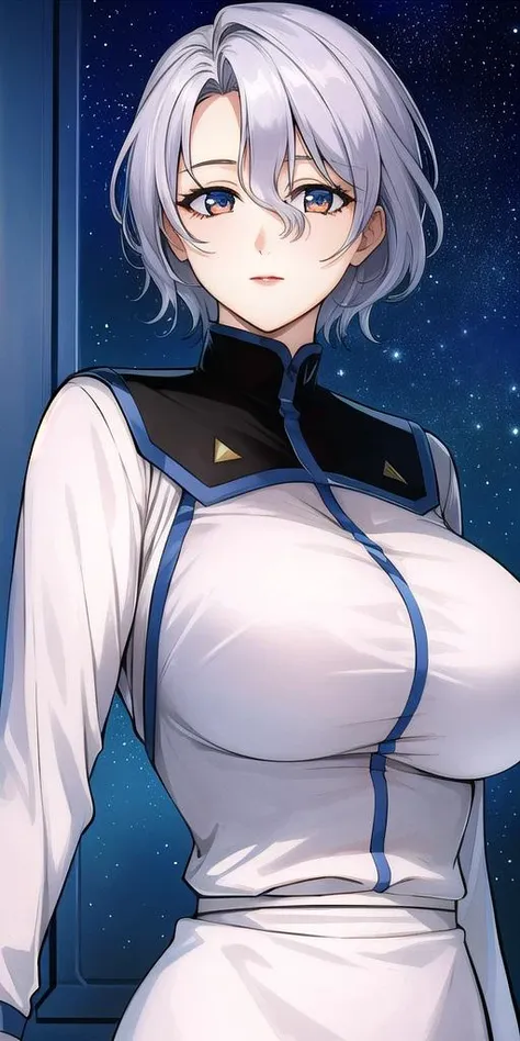 <lora:SallySaintFordV2:0.7> sallysaintford, huge_breasts, standing, solo, white_dress, starry_sky,, masterpiece, best_quality, detailed_face, detailed_eyes, highres, beautiful, detailed,