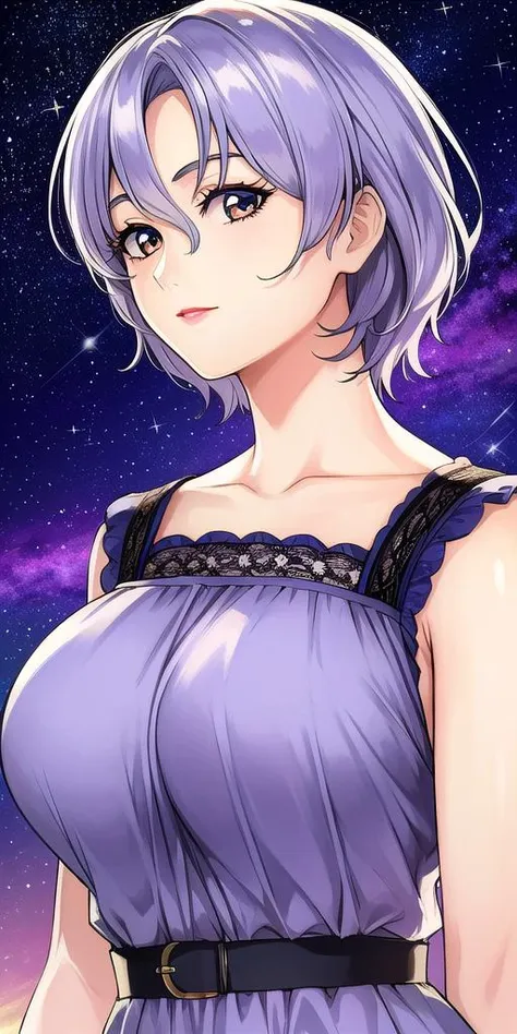 <lora:SallySaintFordV2:0.7> sallysaintford, huge_breasts, standing, solo, sundress, starry_sky,, masterpiece, best_quality, detailed_face, detailed_eyes, highres, beautiful, detailed,