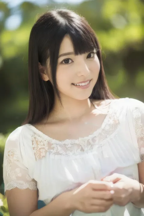 (masutepiece, Best Quality:1.2), 8K, 85 mm, Official art, Raw photo, absurderes, A dark-haired, (Blue eyes, Lolita Fashion, sweetlolita, Gothic, Dress:1.2), Idol face, Upper body, Beautiful Girl, gardeniass, Copenhagen, Short sleeve, Elegance, Sophisticated, gardenia, Film grain, chromatic abberation, Sharp Focus, face lights, Dynamic lighting, Cinematic lighting,(( blush, smile shyly, Looking at viewer:1.2)), middle sized breast, tensile breast, round big eyes, narrow waist, small nostrils, (camel toe:1.2), (((tucking up the skirt, White panties are visible, Sujiman, slit))),