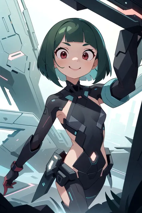 flat vector art , illustration,
closeup, small breasts, seductive smile,  best quality,
bob cut, red eyes, green hair,multicolored hair, aqua hair,
1girl,  standing in a scifi city, perfect face ,
<lora:StealthTech-20:0.8> stealthtech , cutting edge, sleek angular , scifi,