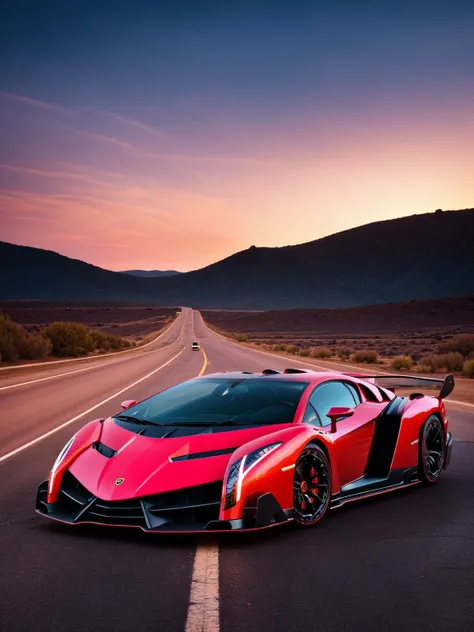 lamborghiniveneno, 1car, red sky, pink sky, smoggy, cinematic light, hdr, highway, night, highly detailed  <lora:LamborghiniVeneno:0.7>, slate atmosphere, cinematic, dimmed colors, dark shot, muted colors, film grainy, lut, spooky