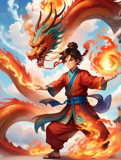 1boy, casting spell, cloud, dragon, eastern dragon, fire, male focus
<lora:sdxl_casting_spell-000003:0.65>