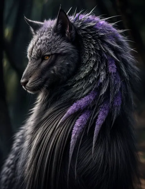 ((best quality)), ((masterpiece)), ((realistic)), (detailed), Huge Exotic Harmonious Moody Wormlike, Hoofed, Multi-Tailed Long-Tailed, Fur, Webbed Ears, LavenderGray, ((masterpiece)), 8K, HDR, <lora:add_detail:1>, <lora:LowRA:0.5>