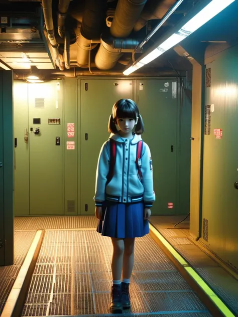 1girl , Underground Bunker, anime, best quality, (masterpiece,best quality:1.5)