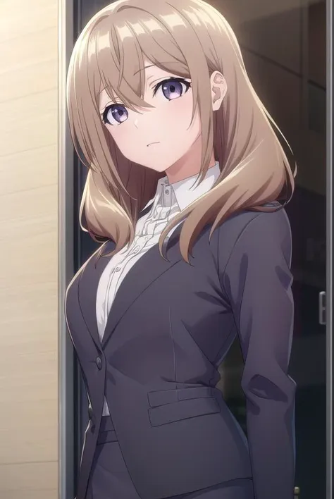 shiorikatase, <lyco:shiorikatase-lyco-nochekaiser:1>,
shiori katase, long hair, brown hair, hair between eyes, (purple eyes:1.1), light brown hair,
BREAK skirt, shirt, black skirt, formal, suit, pencil skirt, office lady, business suit,
BREAK looking at viewer, upper body, full body,
BREAK indoors, office,
BREAK <lyco:GoodHands-beta2:1>, (masterpiece:1.2), best quality, high resolution, unity 8k wallpaper, (illustration:0.8), (beautiful detailed eyes:1.6), extremely detailed face, perfect lighting, extremely detailed CG, (perfect hands, perfect anatomy),