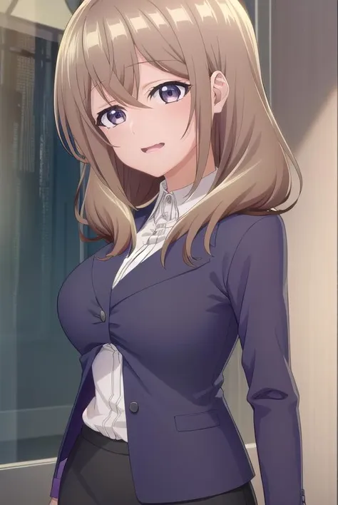 shiorikatase, <lyco:shiorikatase-lyco-nochekaiser:1>,
shiori katase, long hair, brown hair, hair between eyes, (purple eyes:1.1), light brown hair, <lora:yudedako_v100:1>, embarrassed, <lora:talkmouth_E_v100:1>, open mouth,
BREAK skirt, shirt, black skirt, formal, suit, pencil skirt, office lady, business suit,
BREAK looking at viewer, upper body, full body,
BREAK indoors, office,
BREAK <lyco:GoodHands-beta2:1>, (masterpiece:1.2), best quality, high resolution, unity 8k wallpaper, (illustration:0.8), (beautiful detailed eyes:1.6), extremely detailed face, perfect lighting, extremely detailed CG, (perfect hands, perfect anatomy),