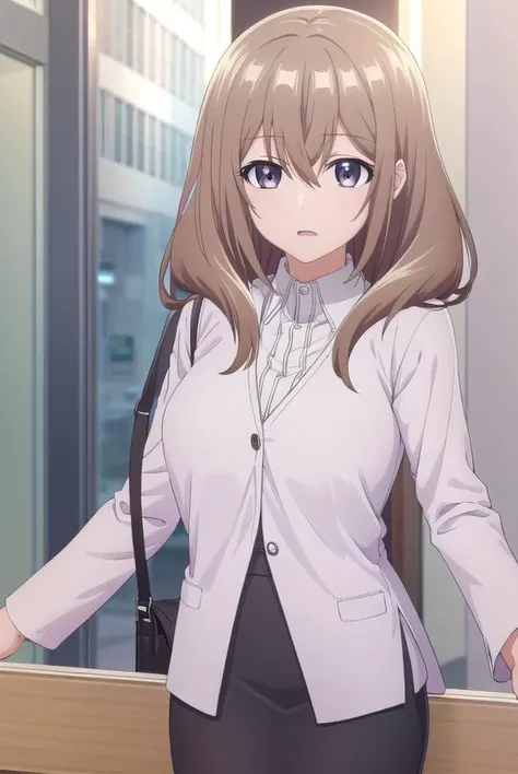 shiorikatase, <lyco:shiorikatase-lyco-nochekaiser:1>,
shiori katase, long hair, brown hair, hair between eyes, (purple eyes:1.1), light brown hair,
BREAK skirt, shirt, black skirt, formal, suit, pencil skirt, office lady, business suit,
BREAK looking at viewer, upper body, full body,
BREAK indoors, office,
BREAK <lyco:GoodHands-beta2:1>, (masterpiece:1.2), best quality, high resolution, unity 8k wallpaper, (illustration:0.8), (beautiful detailed eyes:1.6), extremely detailed face, perfect lighting, extremely detailed CG, (perfect hands, perfect anatomy),