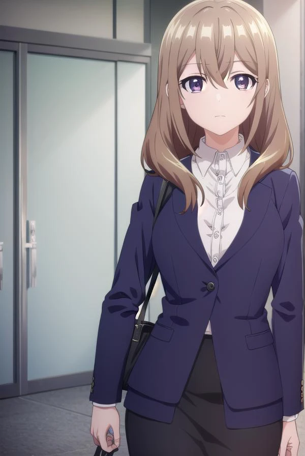 shiorikatase, <lyco:shiorikatase-lyco-nochekaiser:1>,
shiori katase, long hair, brown hair, hair between eyes, (purple eyes:1.1), light brown hair,
BREAK skirt, shirt, black skirt, formal, suit, pencil skirt, office lady, business suit,
BREAK looking at viewer, upper body, full body, (cowboy shot:1.5),
BREAK indoors, office,
BREAK <lyco:GoodHands-beta2:1>, (masterpiece:1.2), best quality, high resolution, unity 8k wallpaper, (illustration:0.8), (beautiful detailed eyes:1.6), extremely detailed face, perfect lighting, extremely detailed CG, (perfect hands, perfect anatomy),