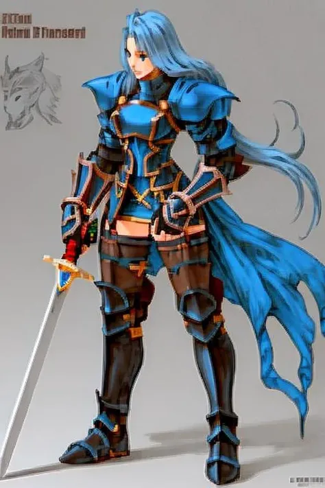 final fantasy character concept <lora:finfan:0.7> finfan, anime girl warrior in steel armor, oversized weapon, berserker sword, high quality, crisp lines, fine detail