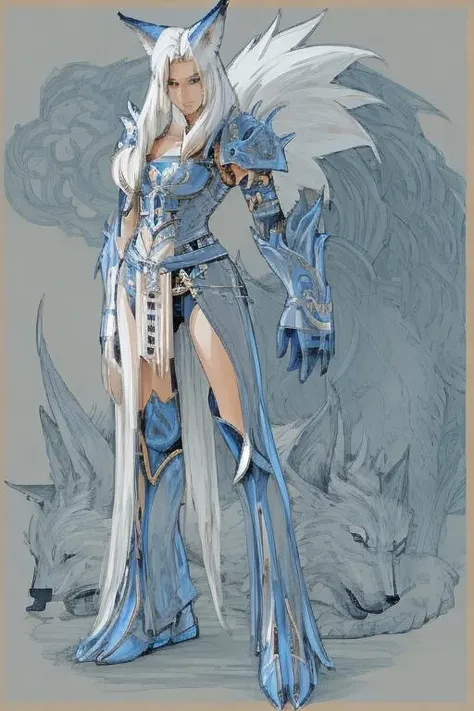 final fantasy character concept <lora:finfan:0.5> finfan, warewolf, high quality, crisp lines, fine detail, no human