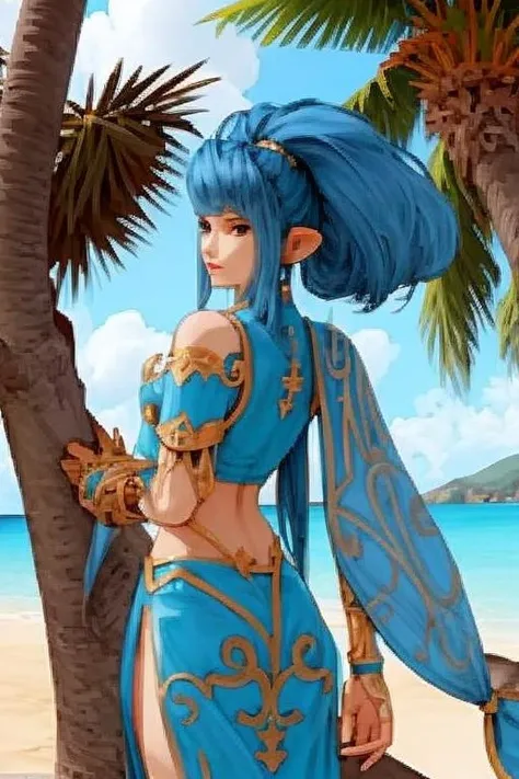 cartoon of a woman in a bikini hanging from a rope, samira from league of legends, giantess art, natalie from epic battle fantasy, bikini. background of hell. gore, giantess, beautiful genie girl, sfw version, game art!!, giantess shot, mana in the air, nsfw, on a cliff, aqua from konosuba