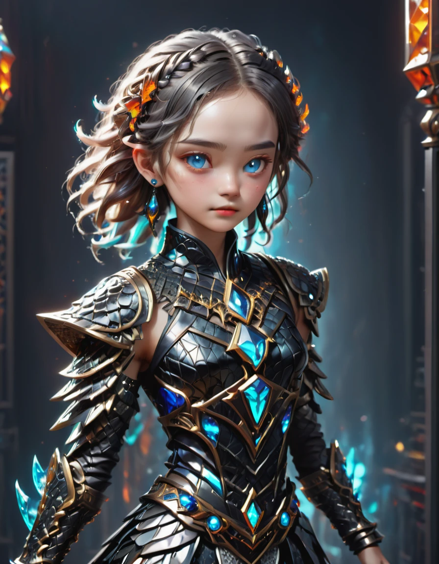 ( fullbody shot:3.0) Elderly, Stacked, Central Asian, Black eyes, Stretched Ears, Protruding Chin with Cleft, Angular Cheeks, Elegant Wrists, , Grey Curly haircut hair, Disapproval wearing F41Arm0rXL <lora:Fae_Armor_XL:1>