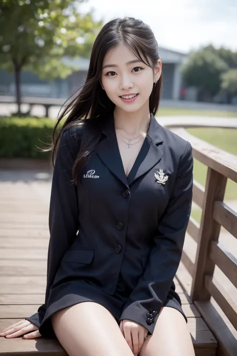 nsfw, 1girl, korean girl sit with smile, uniform, jewelry, outdoor, the most beautiful image ever seen, uhd, RAW, sharp focus, (photorealistic), best quality, ultra high res, masterpiece, <lora:koreaface10:0.7> <lora:chosip2:0.3>