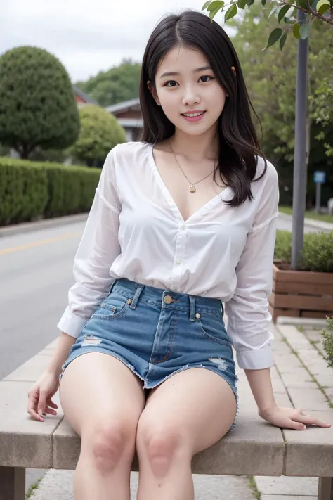 nsfw, 1girl, korean sit with smile, bag, necklace, transparent shirt, outdoor, the most beautiful image ever seen, uhd, RAW, sharp focus, (photorealistic), best quality, ultra high res, masterpiece <lora:koreaface15:0.8> <lora:koreaface10:0.2>